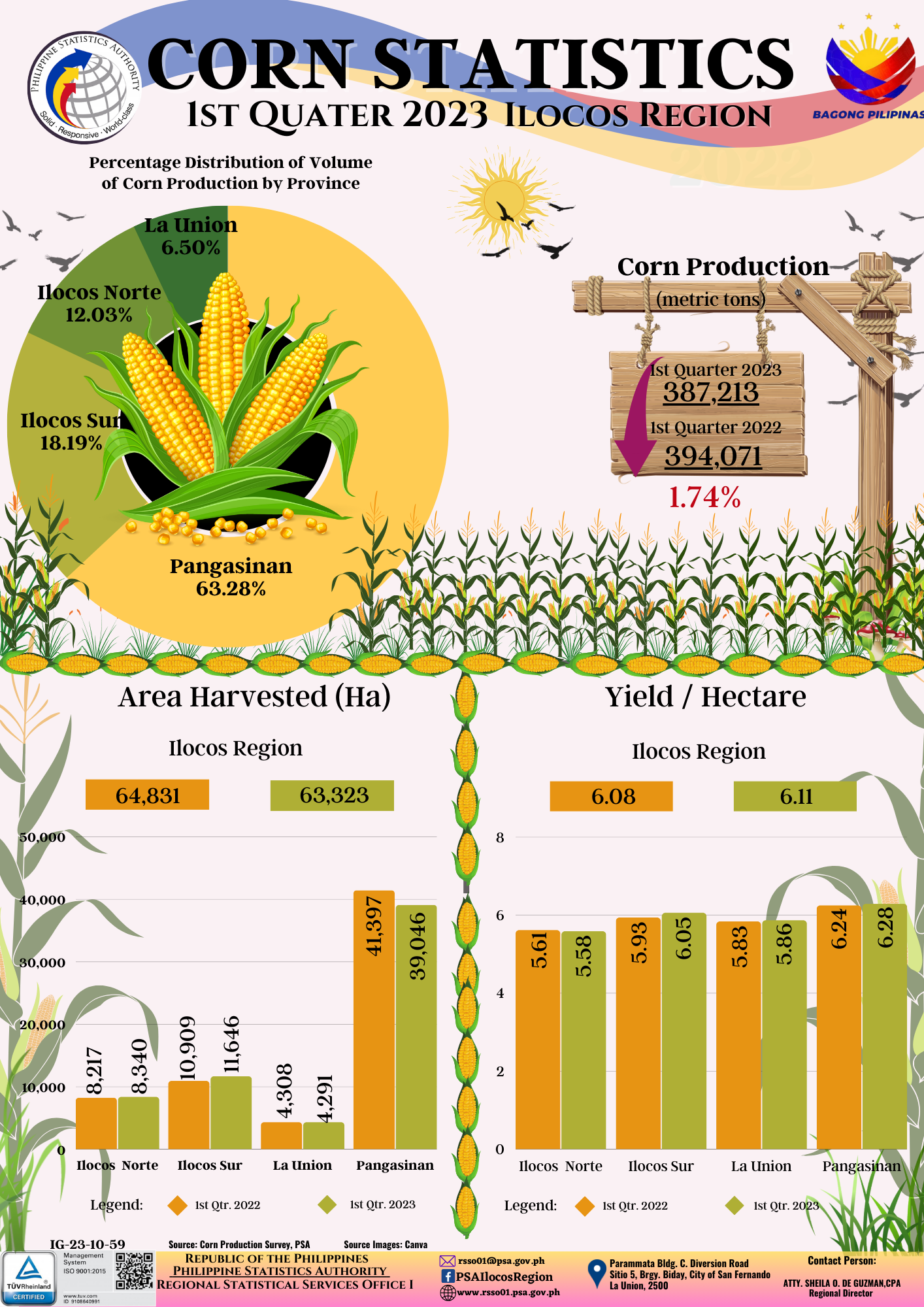 Corn Statistics First Quarter 2023 of Ilocos Region