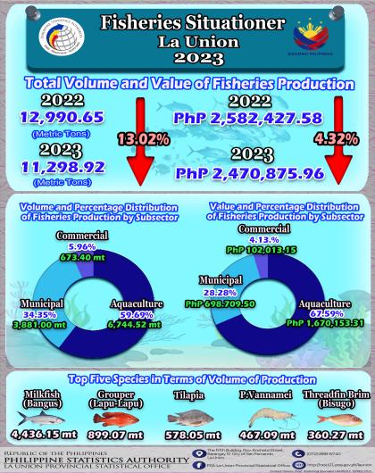 2024-31 Infographics on Fisheries Situationer in La Union for 2023