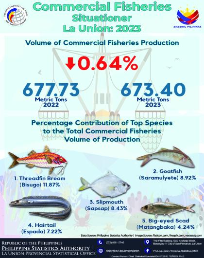 2024-33 Infographics on Commercial Fisheries Situationer in La Union for 2023