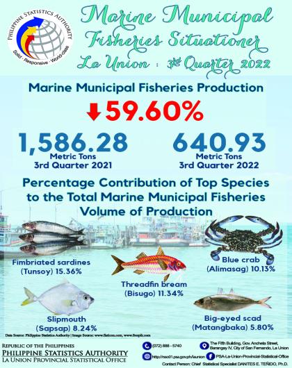 33R01-IG2023-12_Infographics on Marine Municipal Fisheries Situationer in La Union for 3rd Quarter 2022