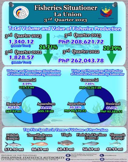 33R01-IG2023-254 Fisheries Situationer in La Union for Third Quarter 2023