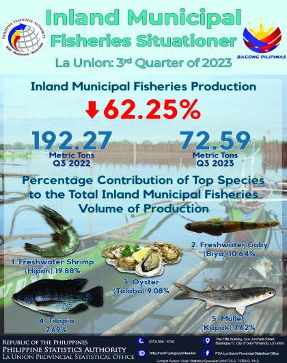 33R01-IG2023-257 Inland Municipal Fisheries Situationer in La Union for Third Quarter 2023