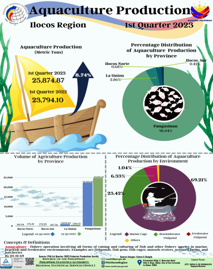 1st Quarter 2023 Aquaculture Production in Ilocos Region