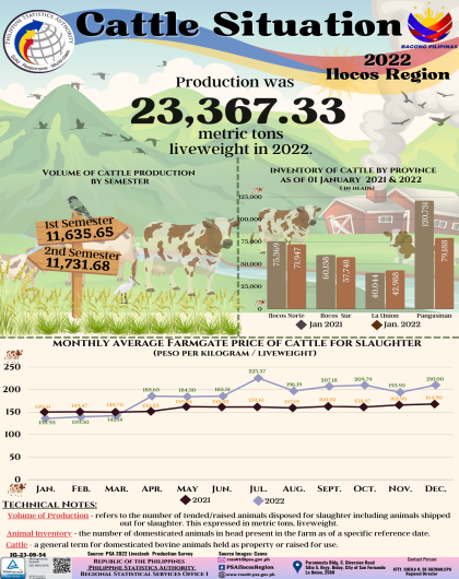 Cattle Situation 2022 Ilocos Region