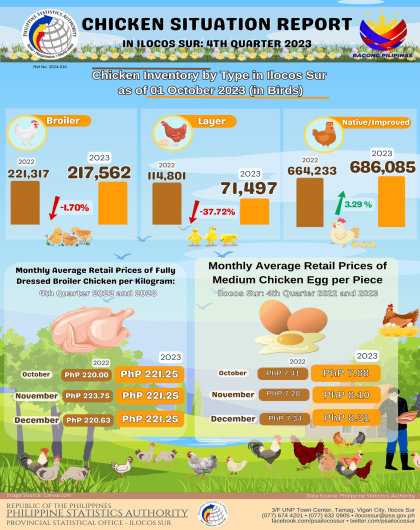 Chicken Situation Report in Ilocos Sur: 4th Quarter 2023
